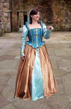 Ladies Deluxe Medieval Tudor Costume and Headdress Size 8 - 10